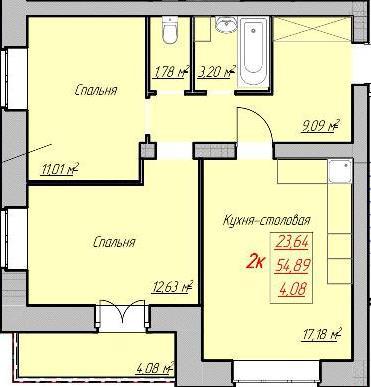 Планировка 2-комн. 18