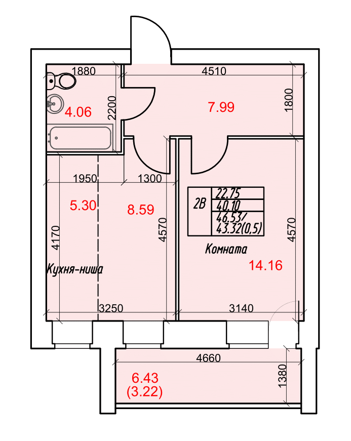 Планировка Студия 4
