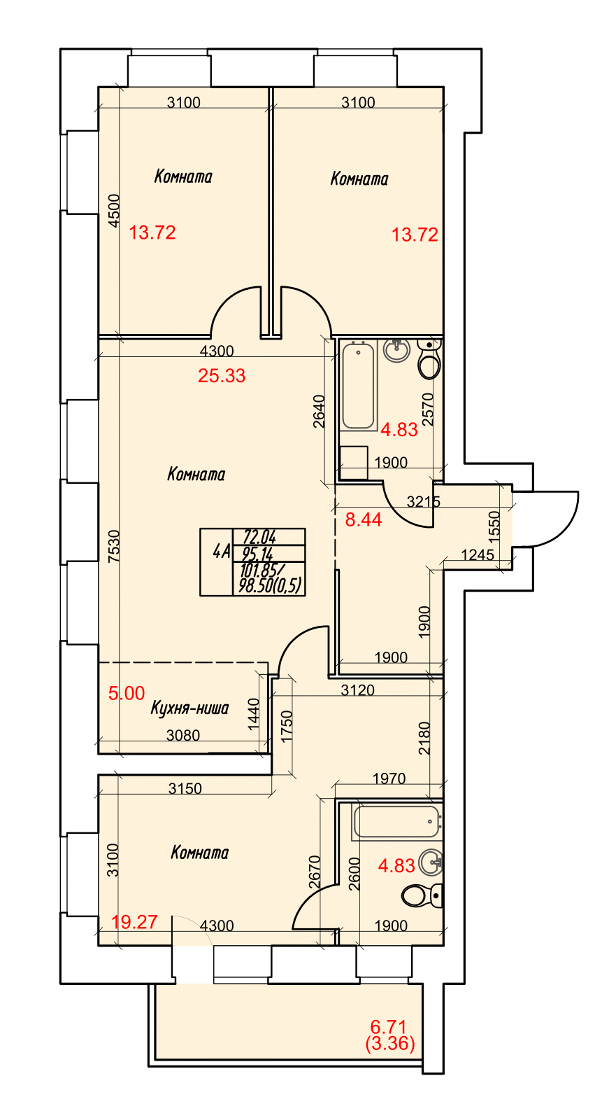 Планировка Студия 10